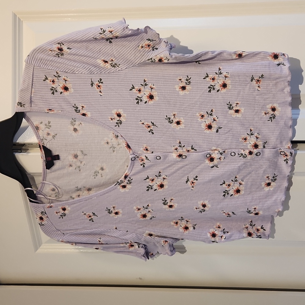 Ribbed Floral Crop Top